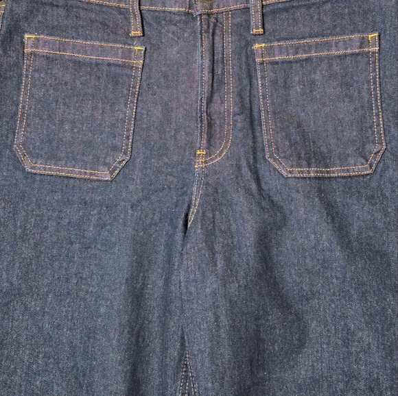 GAP Women's Fashion Forward Wide Leg Front Pocket Dark Rinse Jeans SIZE 14S - Picture 4 of 6